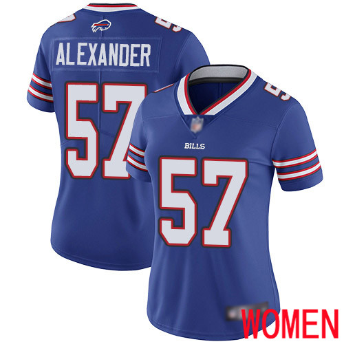 Women Buffalo Bills 57 Lorenzo Alexander Royal Blue Team Color Vapor Untouchable Limited Player NFL Jersey